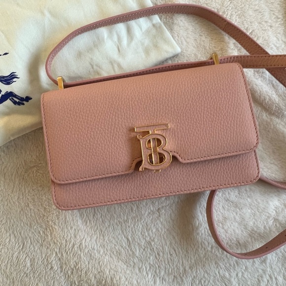 🖤SOLD🖤 NWT Burberry Mini TB Leather Shoulder Bag DUSKY PINK - Picture 4 of 12